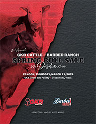 GKB Cattle & Barber Ranch Spring Bull Sale – MARCH 21, 2024